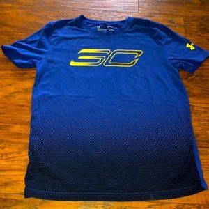 Boys Under Armour Steph Curry Blue Shirt Large L